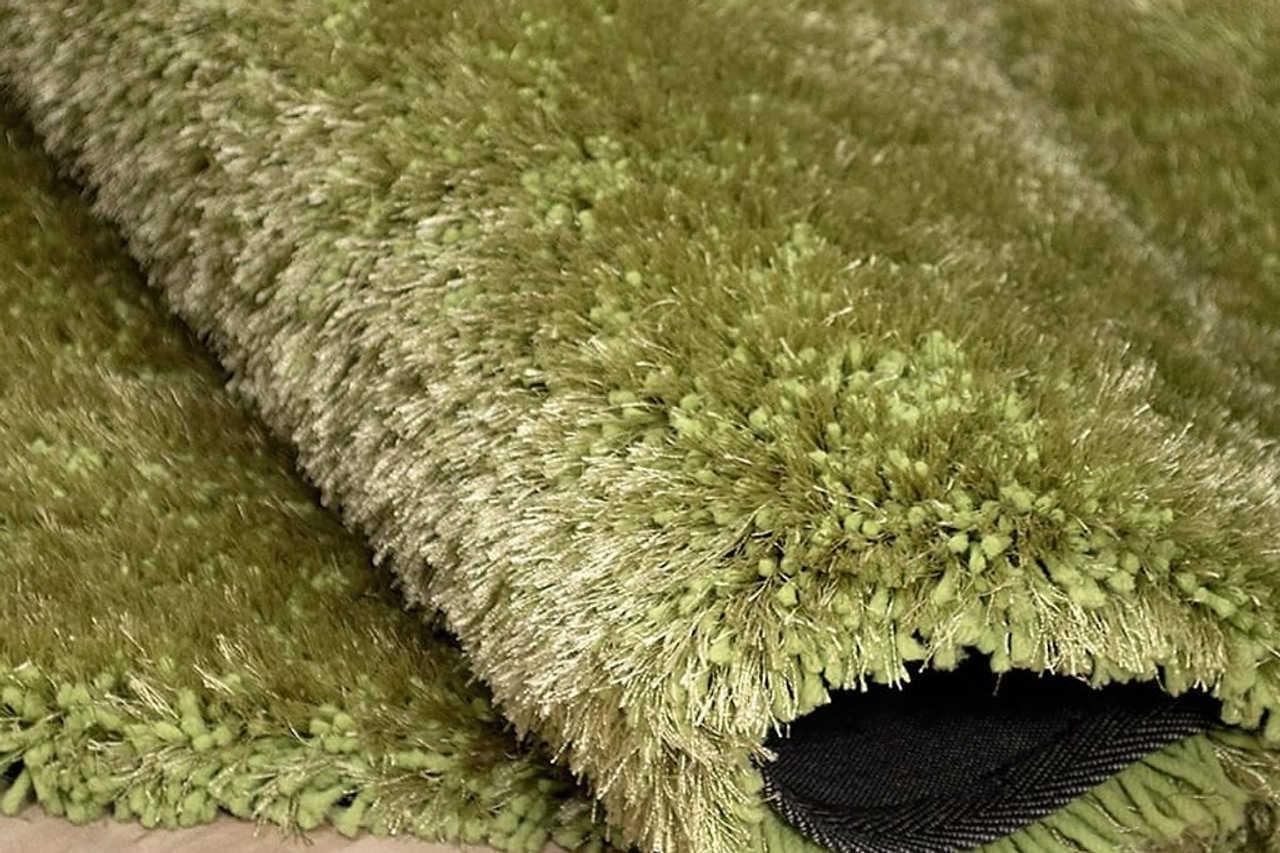 Afro Shag Lime Green Art Silk Shine Rug - Image 2