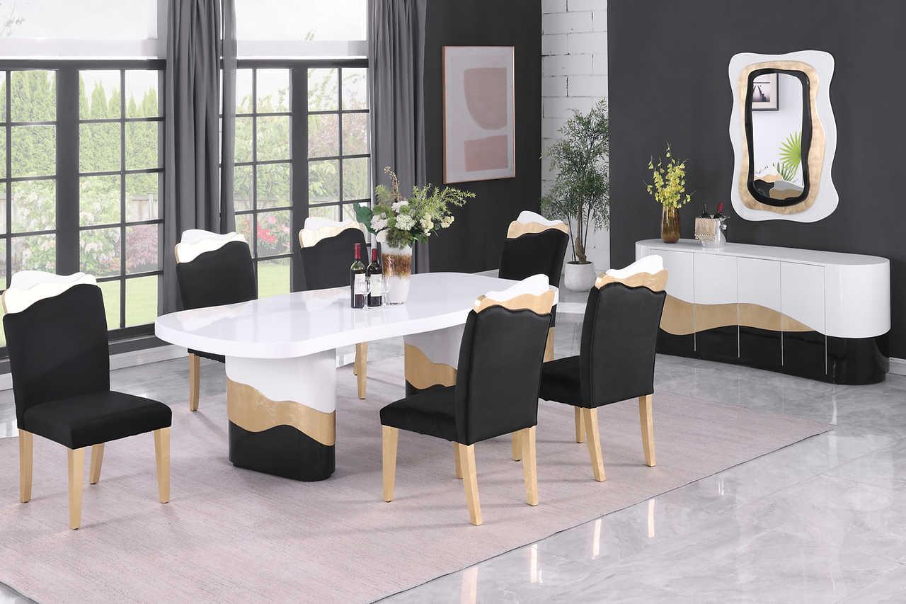 Orion White Black Dining Room Set - Image 1