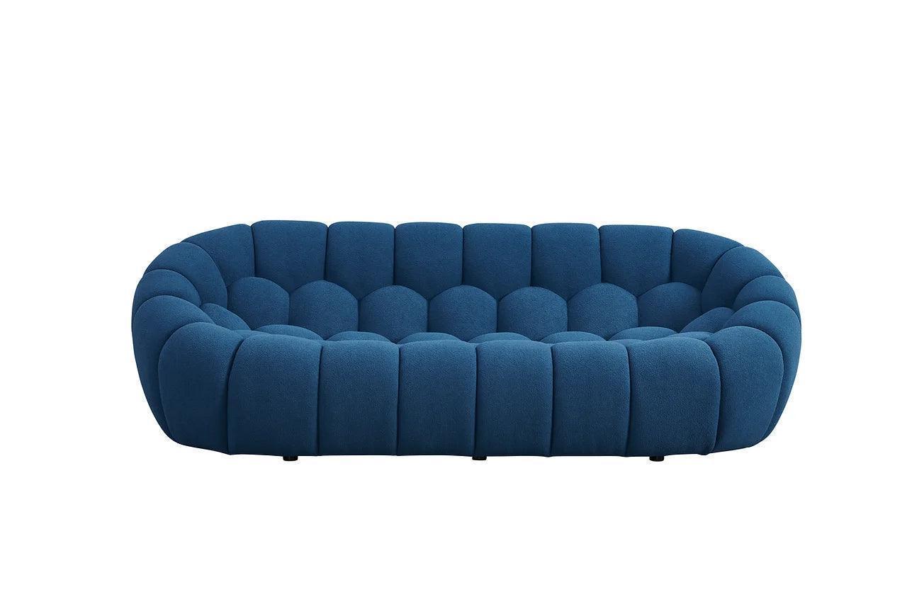 Bubbles Blue Boucle Living Room Set - Image 3