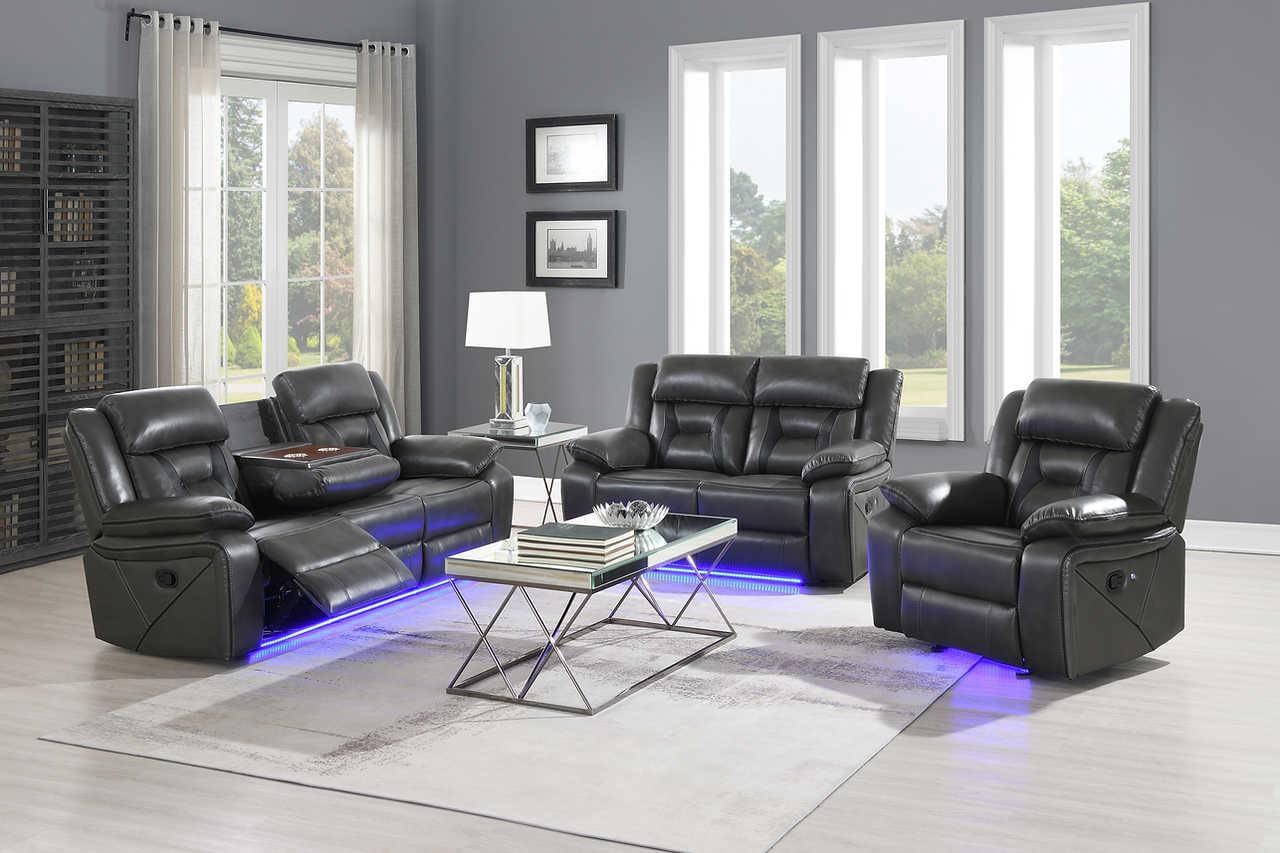 Concord Light Grey 3-Piece Reclining Set - Image 1