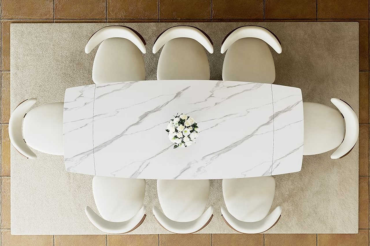 Aman Glossy White 71"-95" Table - Image 3