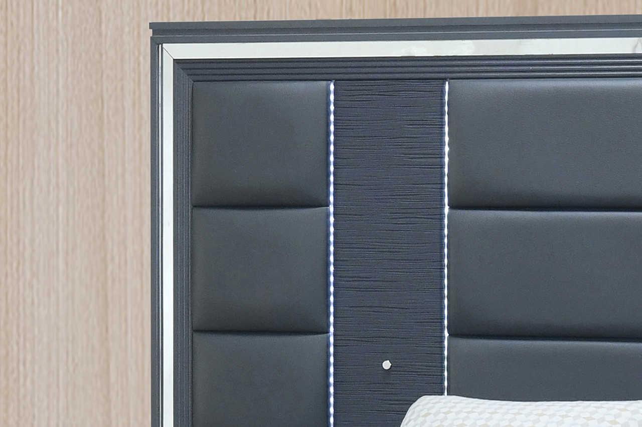 Meg Gray Upholstered Storage Platform Bedroom Set - Image 3