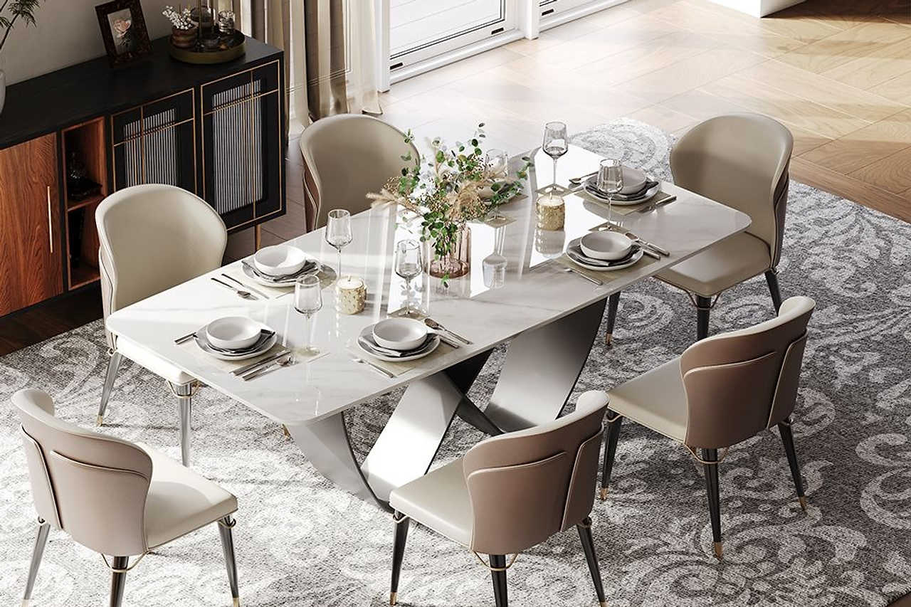 Amara Glossy White 79″ Table