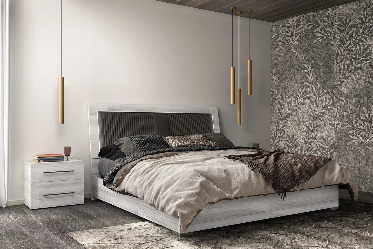Mia Uph Light Gray Upholstered Sleigh Bedroom Set - Image 3