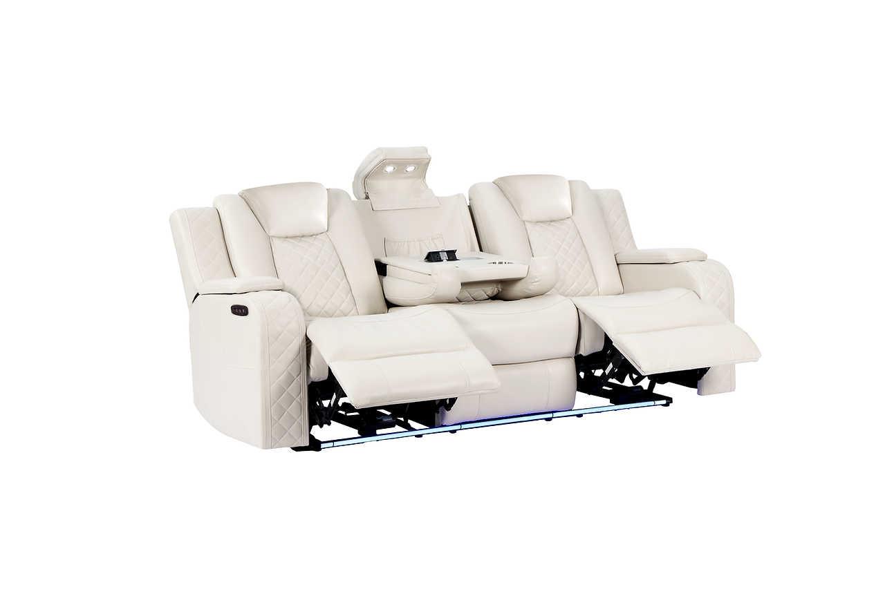 Eclipse Sand Air Leather 2-Piece Power Reclining Set - Image 2
