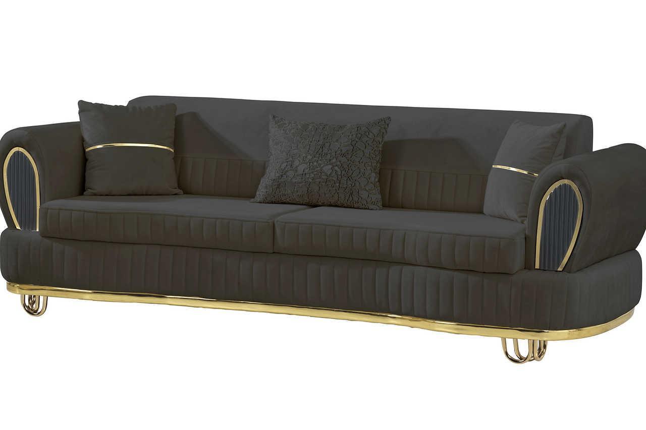 Kelebek Gray Gold Upholstered Chair - Image 3