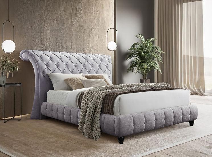 Everly Grey Fabric Platform Queen Bed - Image 1