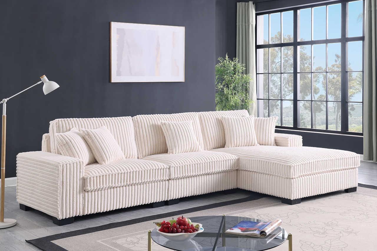 Comfy II Cream 3-Piece Sectional - Image 1