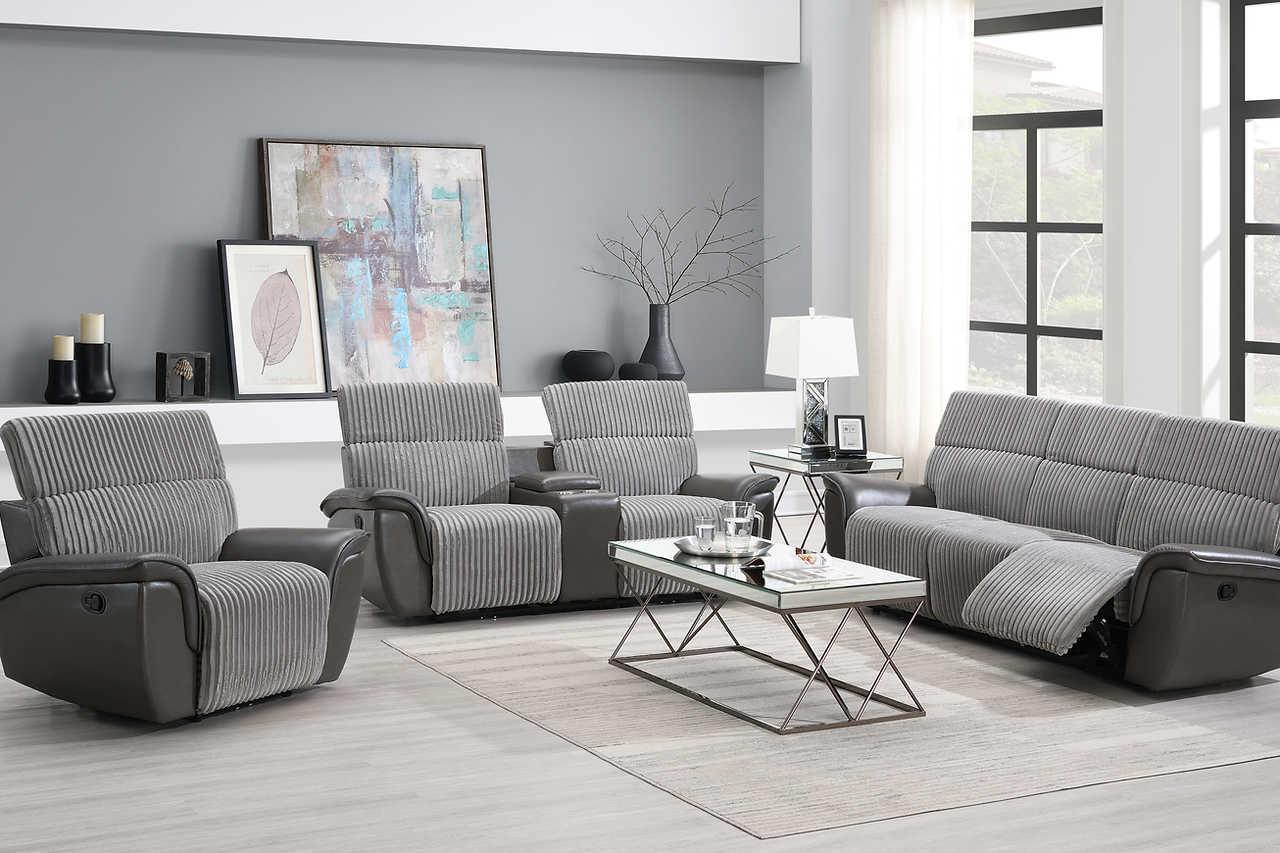 Twist Grey 3-Piece Reclining Set - Image 1