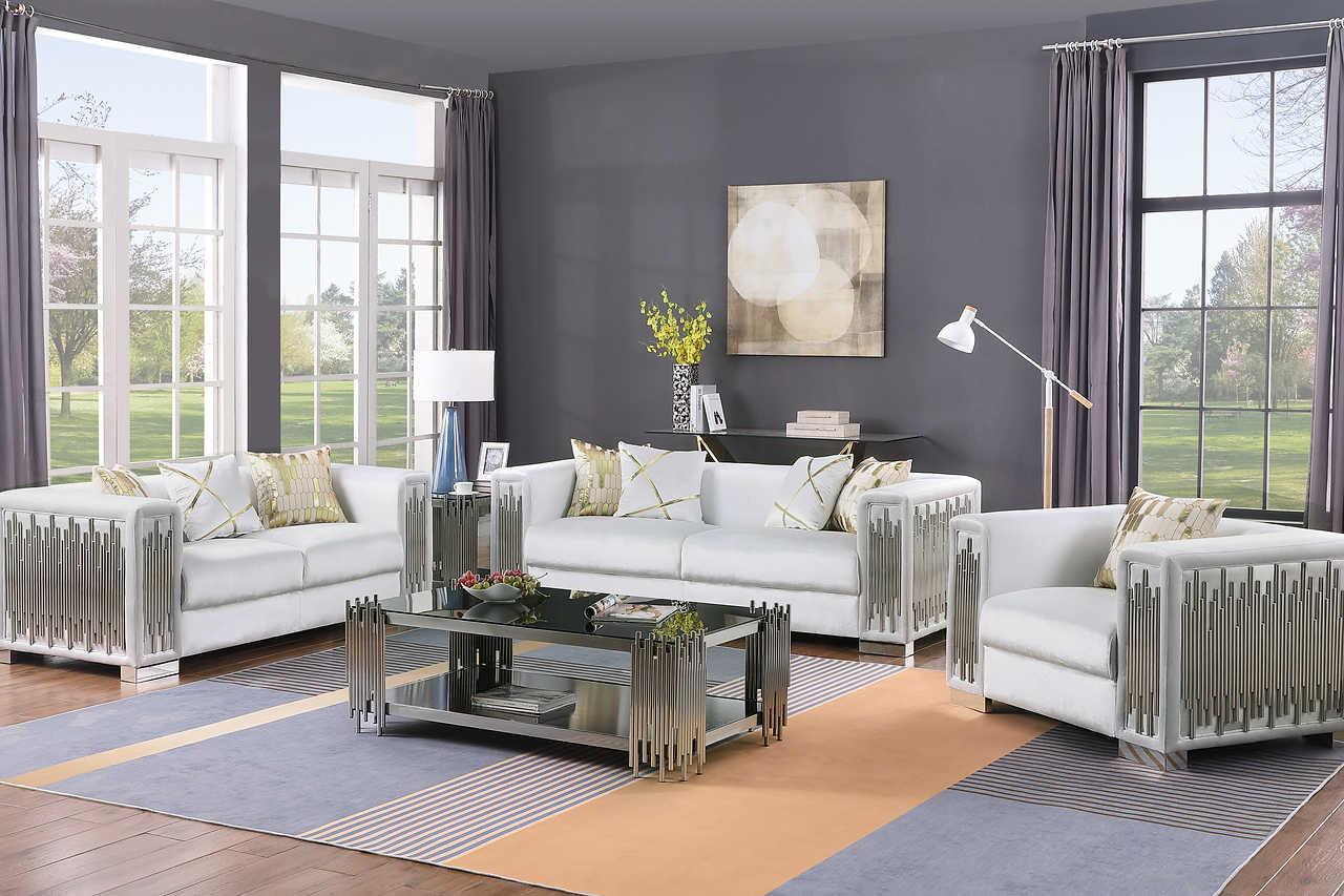Token White Velvet Chair - Image 2