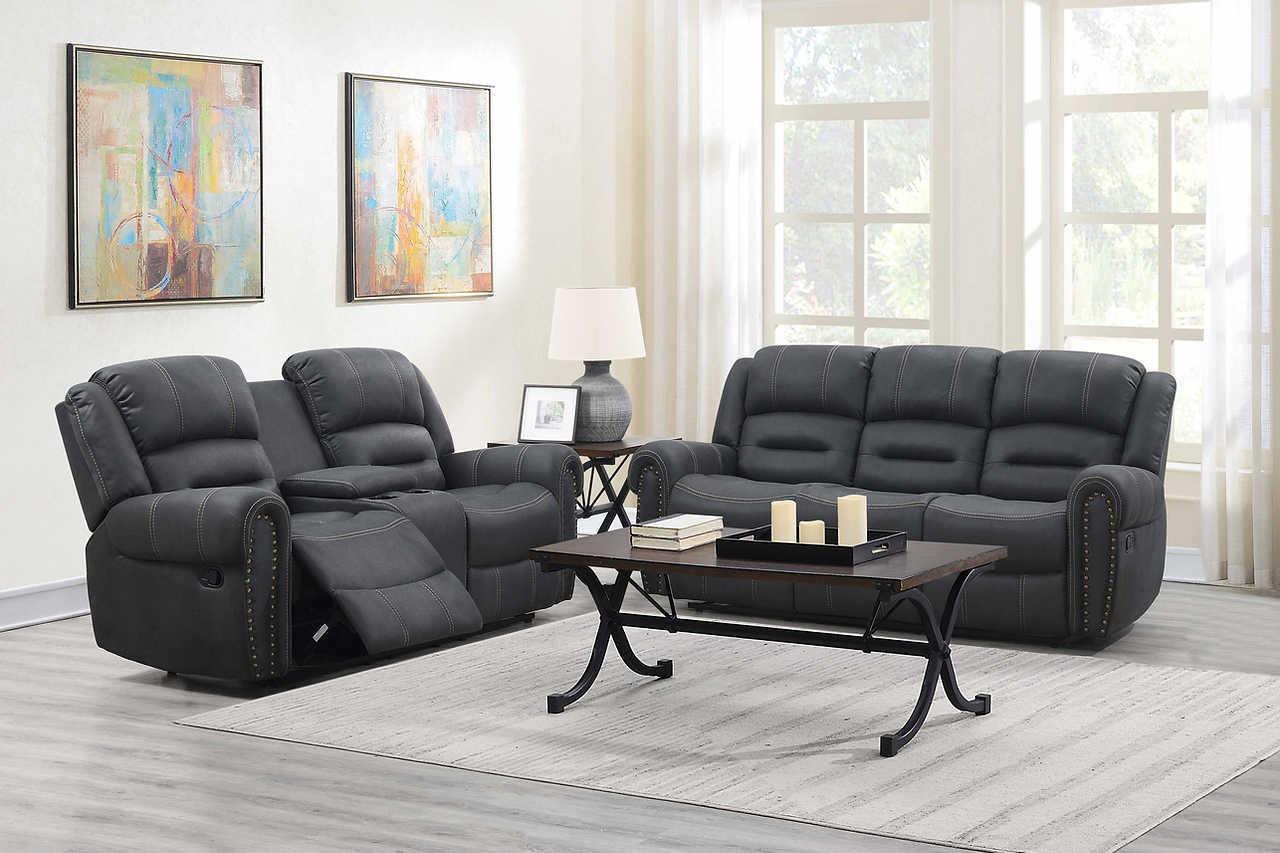 Houston Dark Gray Reclining Loveseat - Image 3