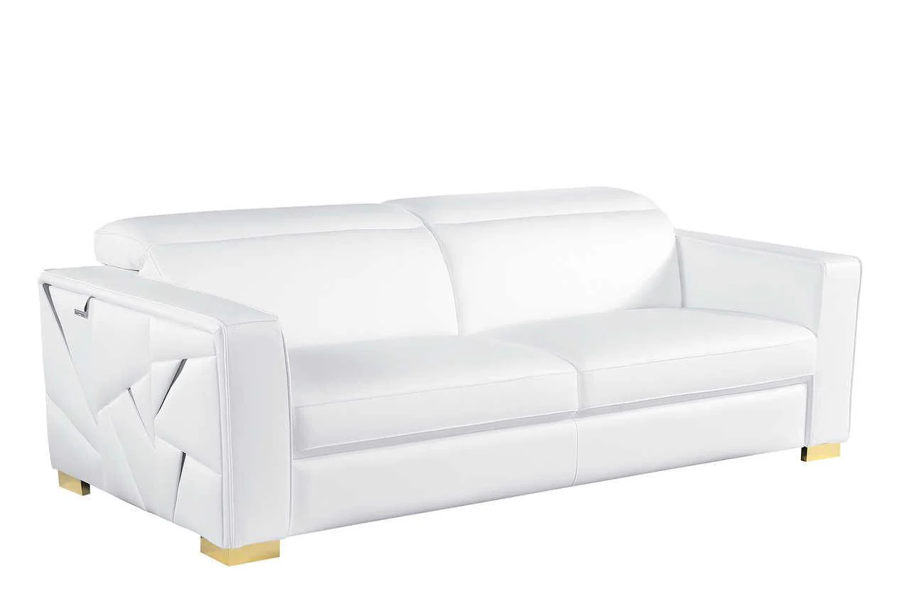 Astra White Leather Living Room Set - Image 3