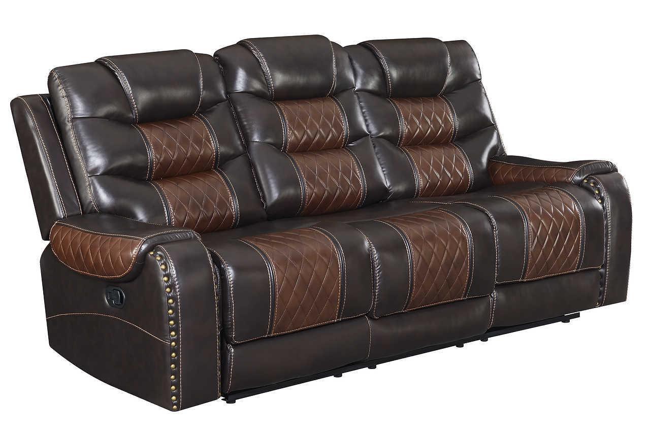Phoenix Brown Faux Leather Cupholder 3-Piece Reclining Set - Image 2