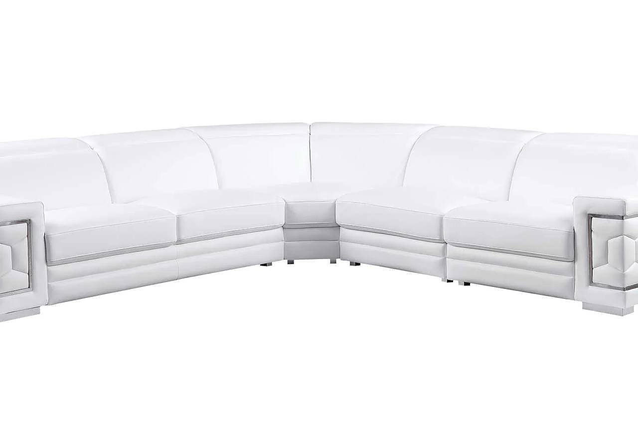 Favo White Leather Sectional - Image 2