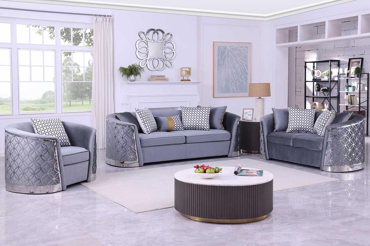Athena Grey Living Room Set - Image 1