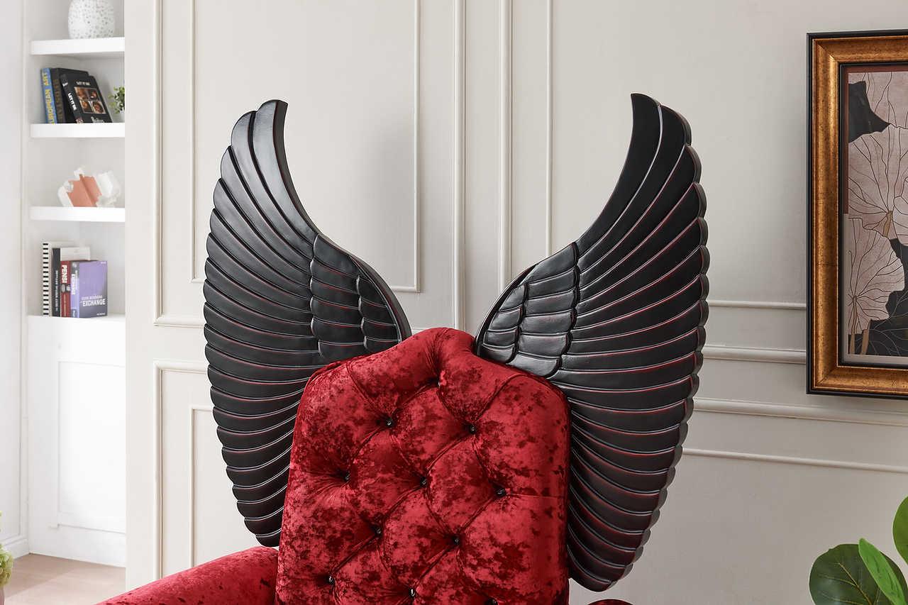Lucifur Red 64" Tall Accent Chair - Image 2