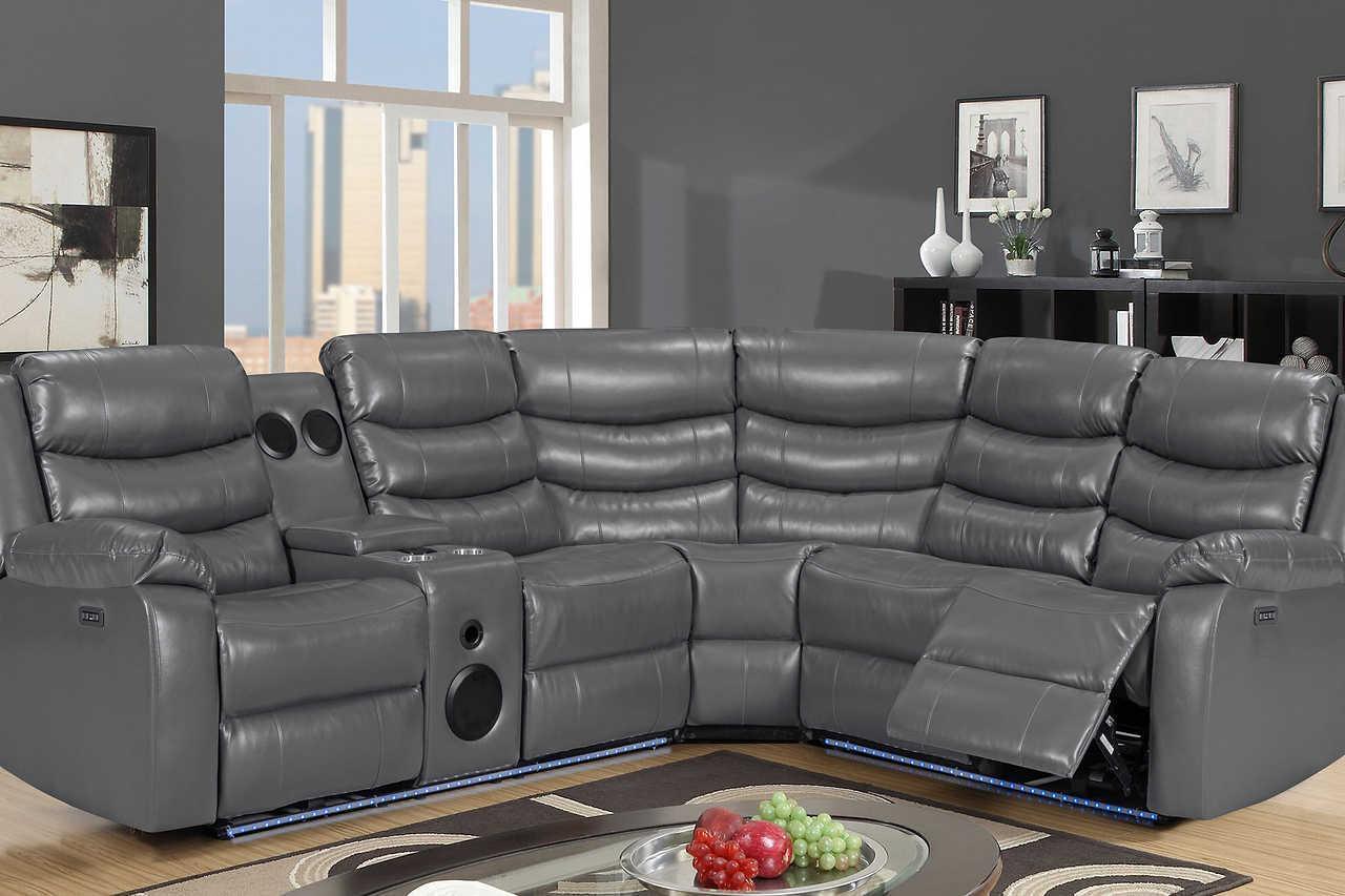 Turbo Gray Power Reclining Sectional - Image 1