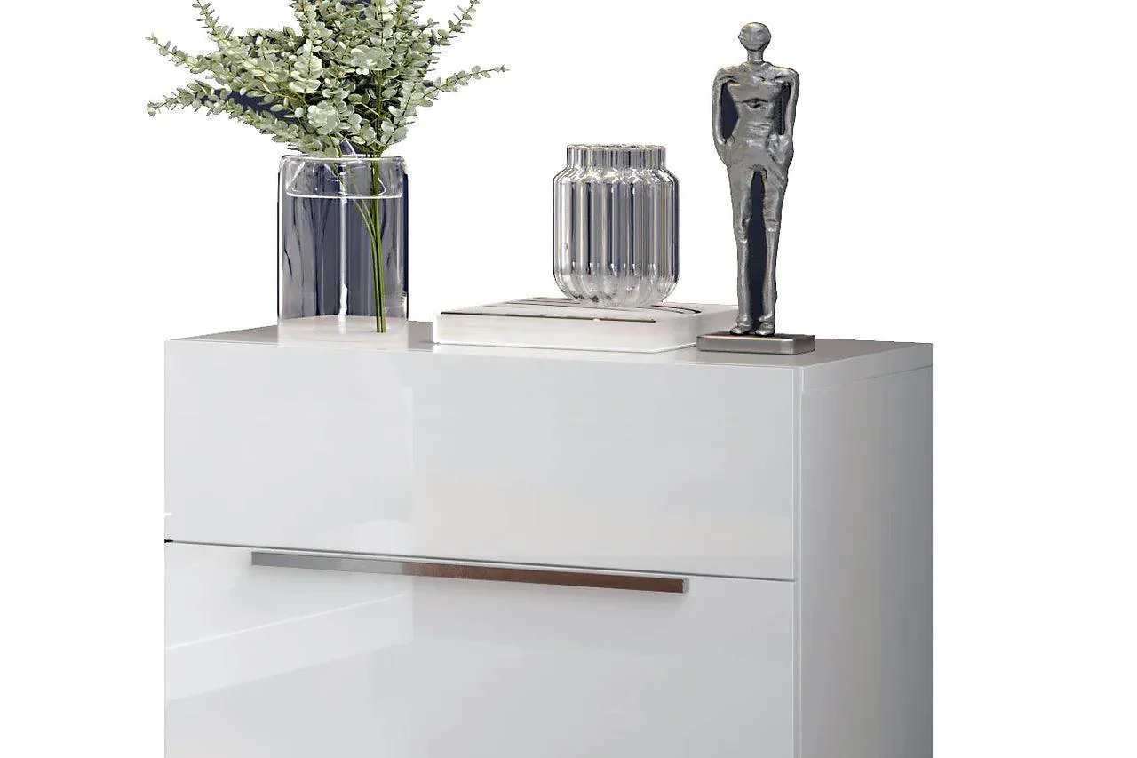 Premium White 2-Drawers Nightstand - Image 1