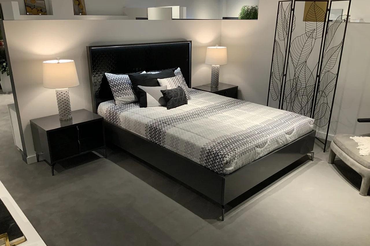 Osiris Black Gray LED Panel Bedroom Set - Image 2
