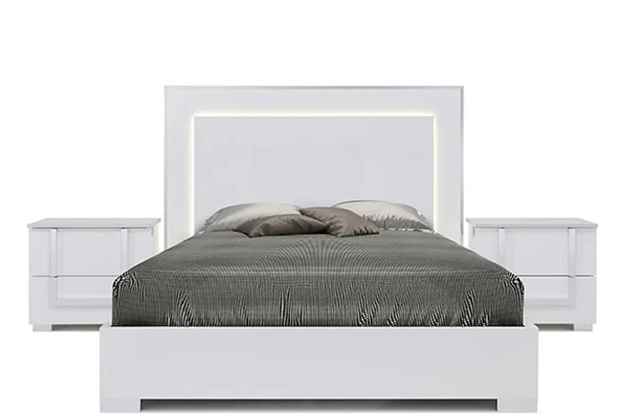 Antonella White LED Panel Bedroom Set - Image 2