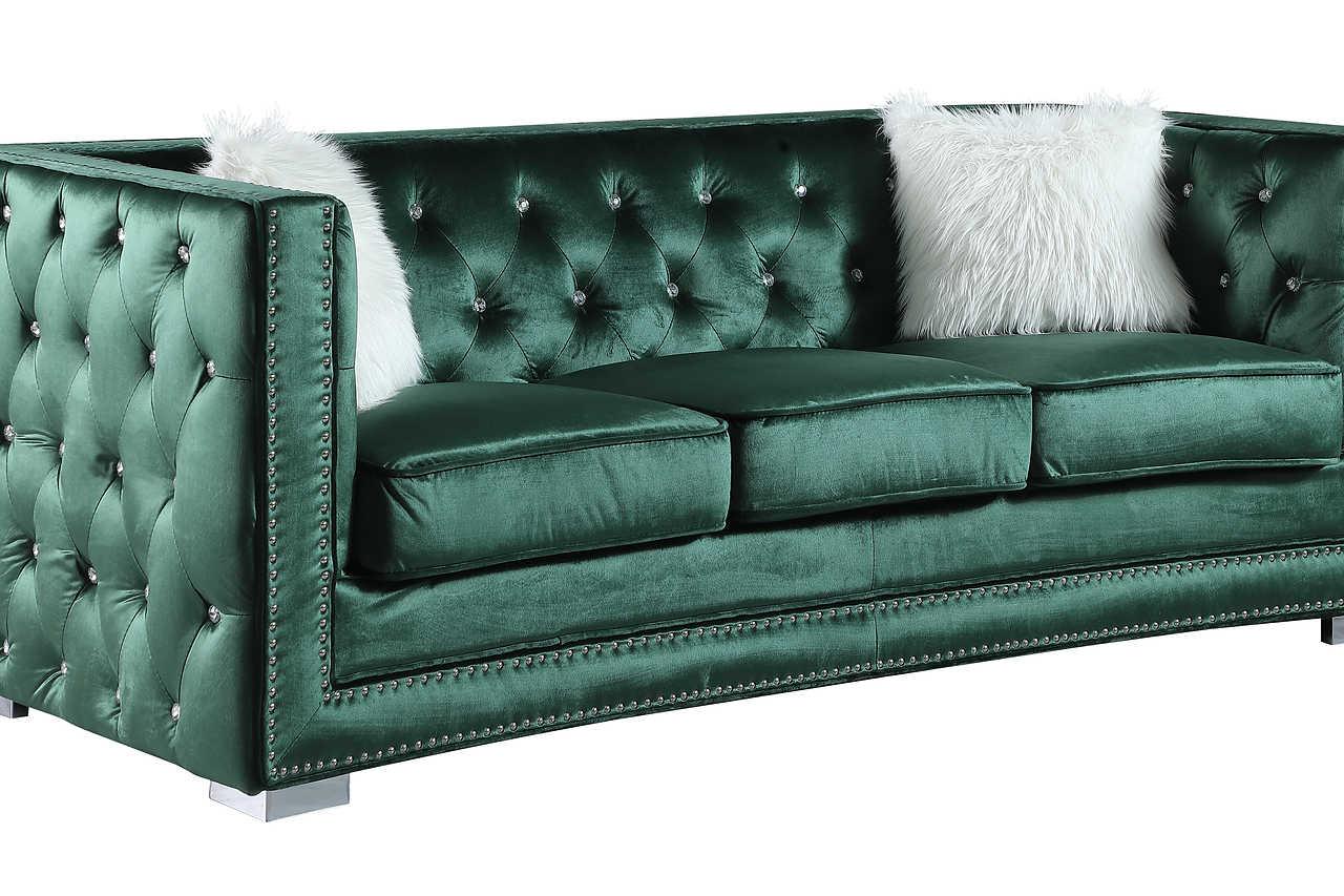 Paris Green Velvet Living Room Set - Image 3