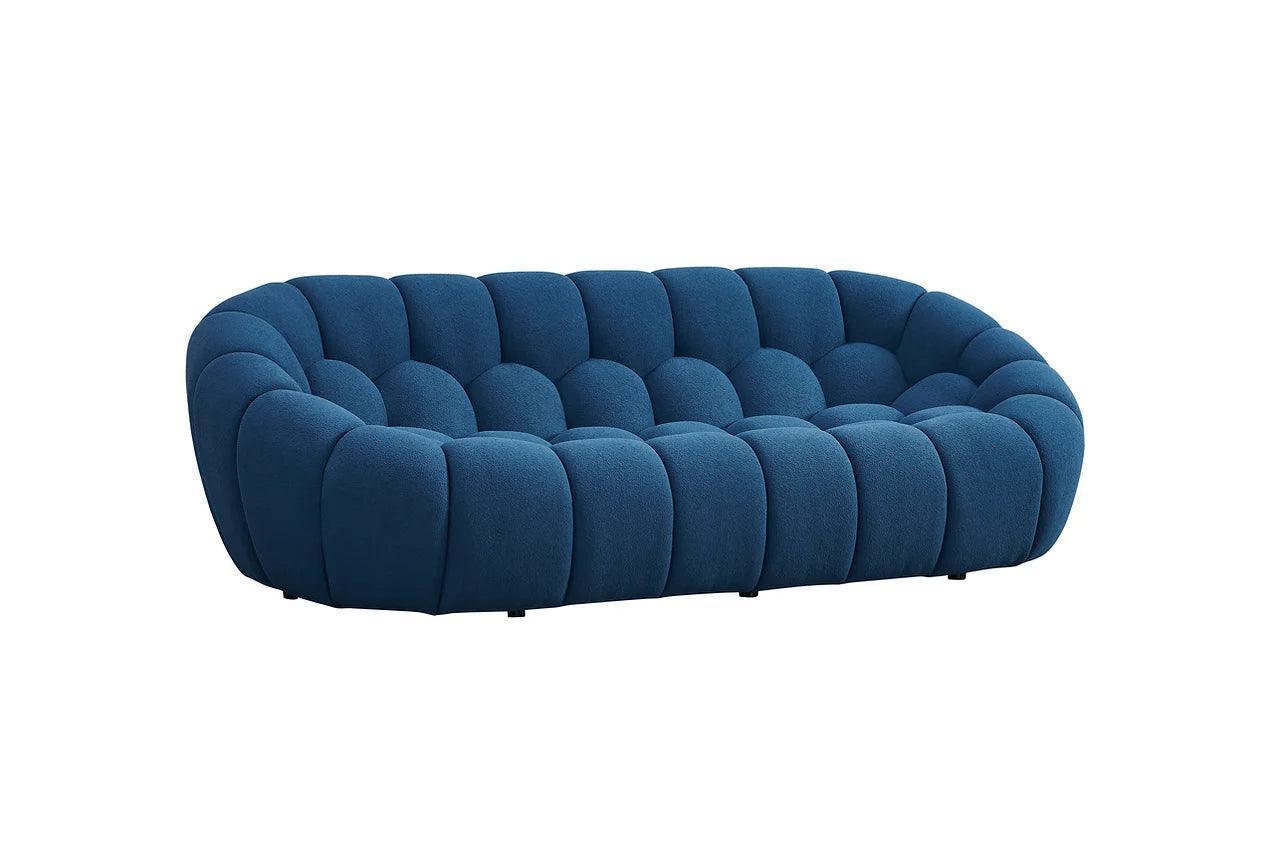Bubbles Blue Boucle Living Room Set - Image 2