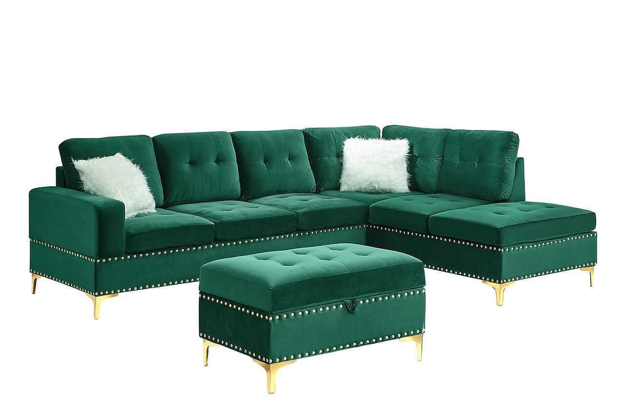 Joy Green Storage Ottoman - Image 3