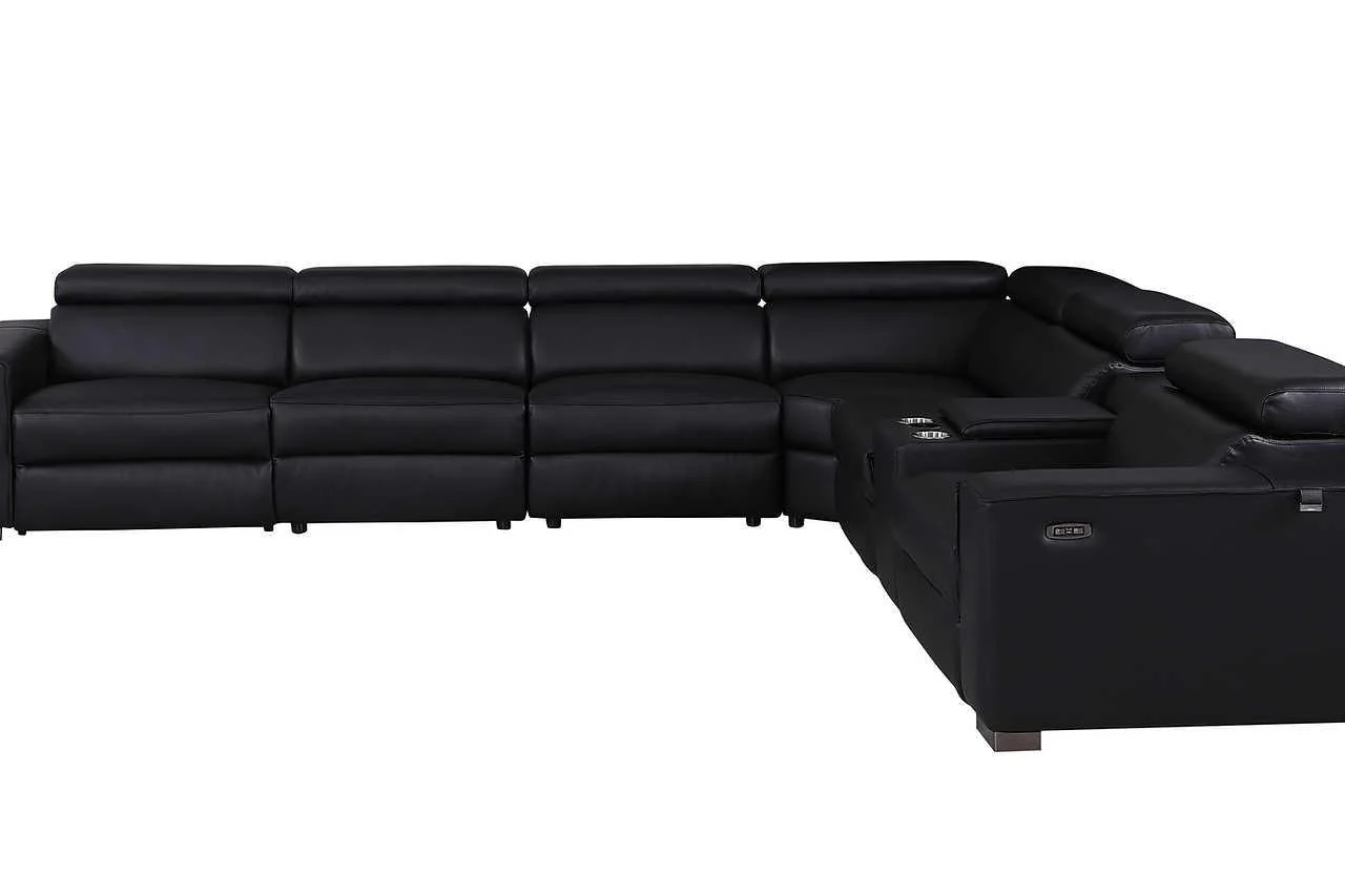 Picasso Black 7-Piece 3 Power Reclining Sectional - Image 3