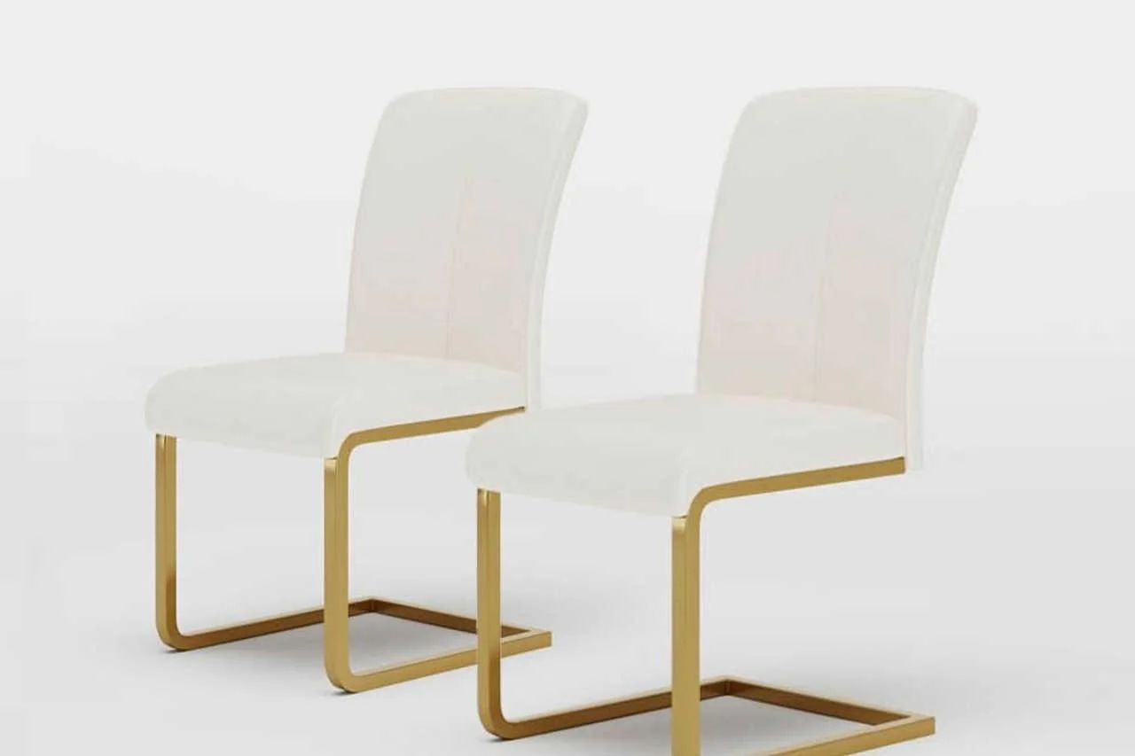 Uno Beige Gold Luxury Side Chairs - Image 2