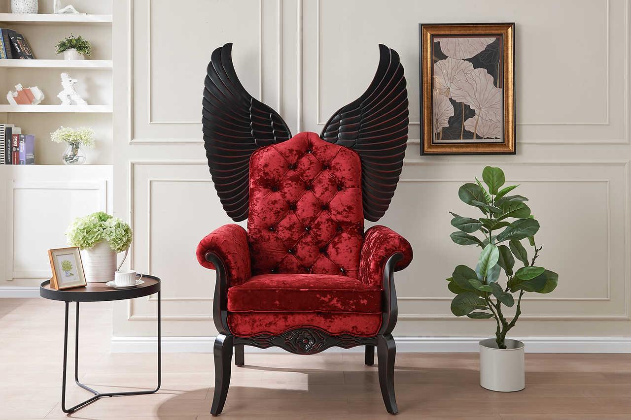 Lucifur Red 64" Tall Accent Chair - Image 1