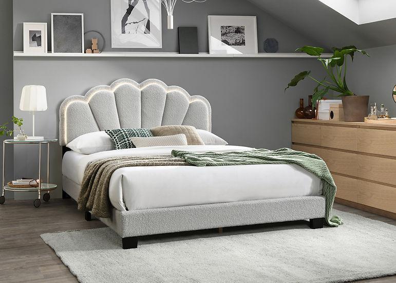 Gul Grey Upholstered Platform Queen Bed - Image 1