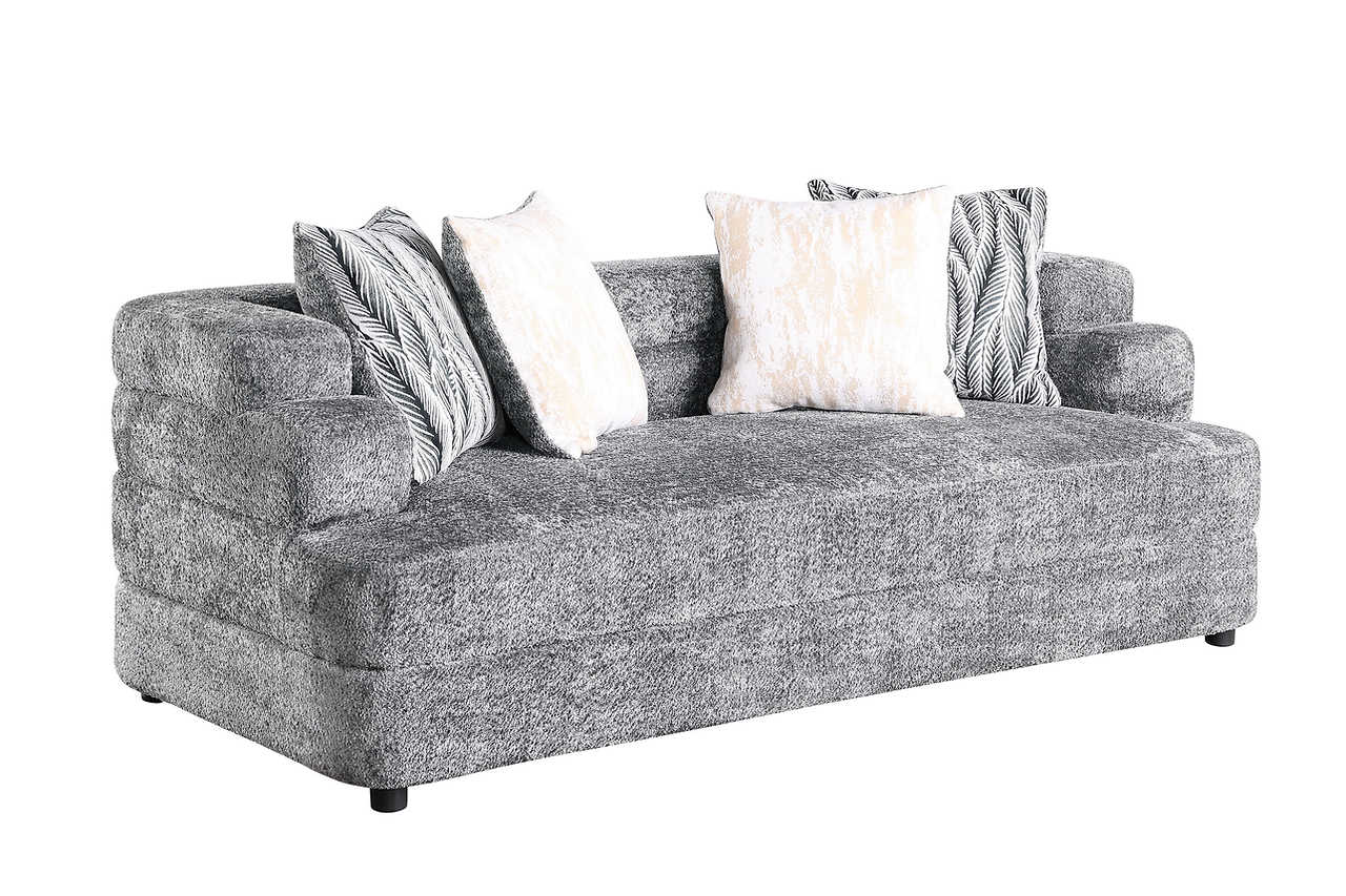 Stepso Charcoal Boucle Living Room Set - Image 3
