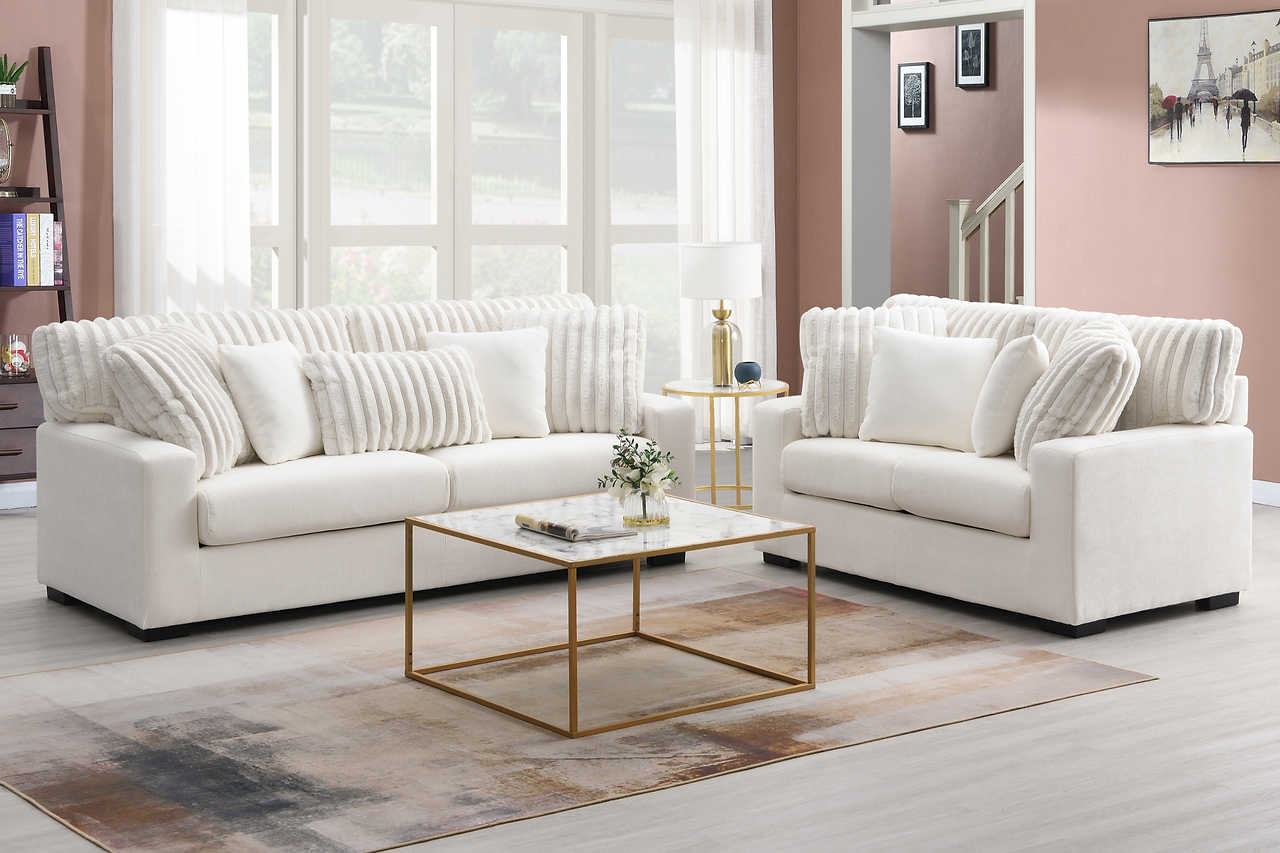 Tarra Ivory Fabric Chair - Image 3