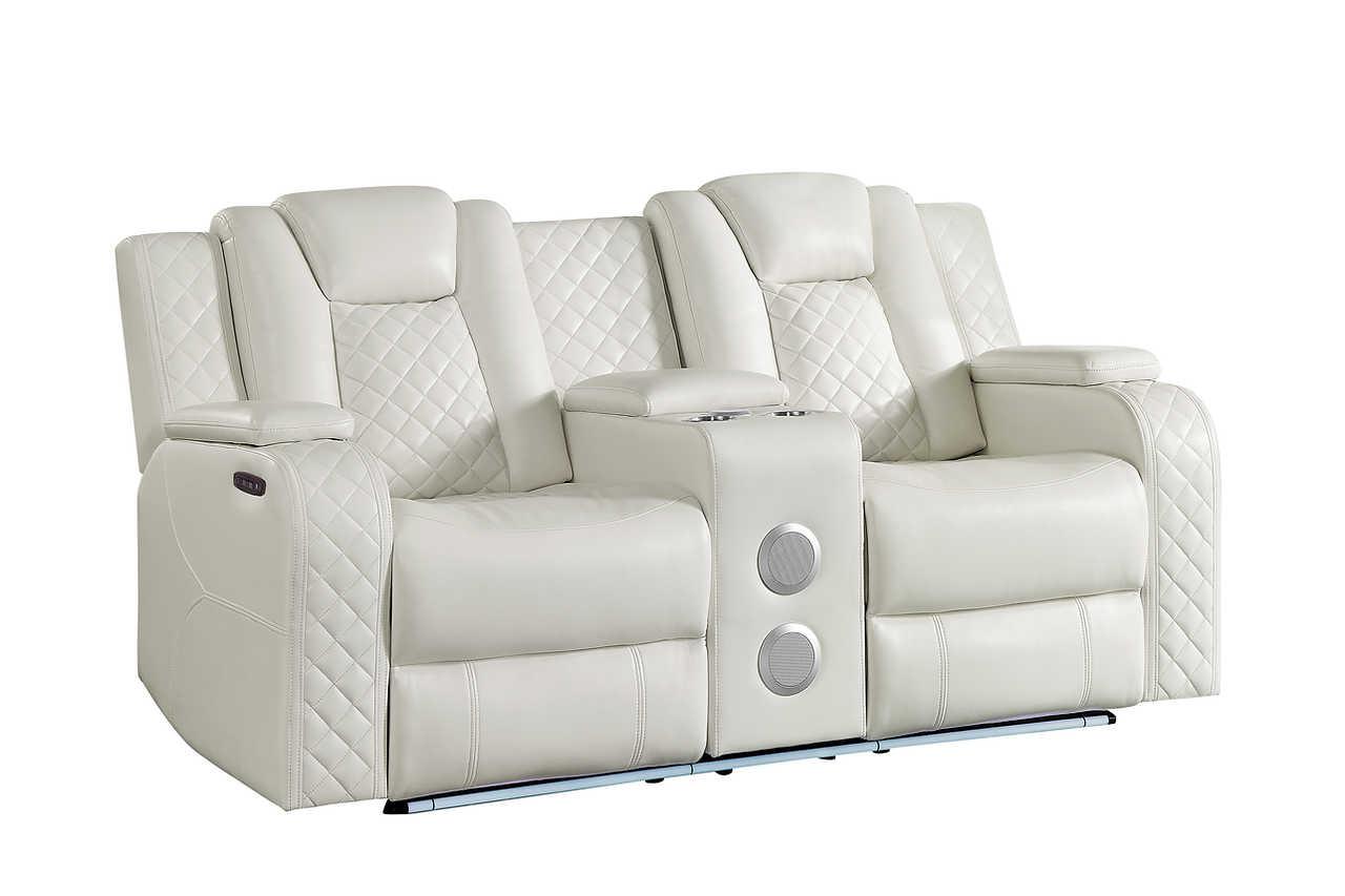 Eclipse Sand Air Leather 2-Piece Power Reclining Set - Image 3