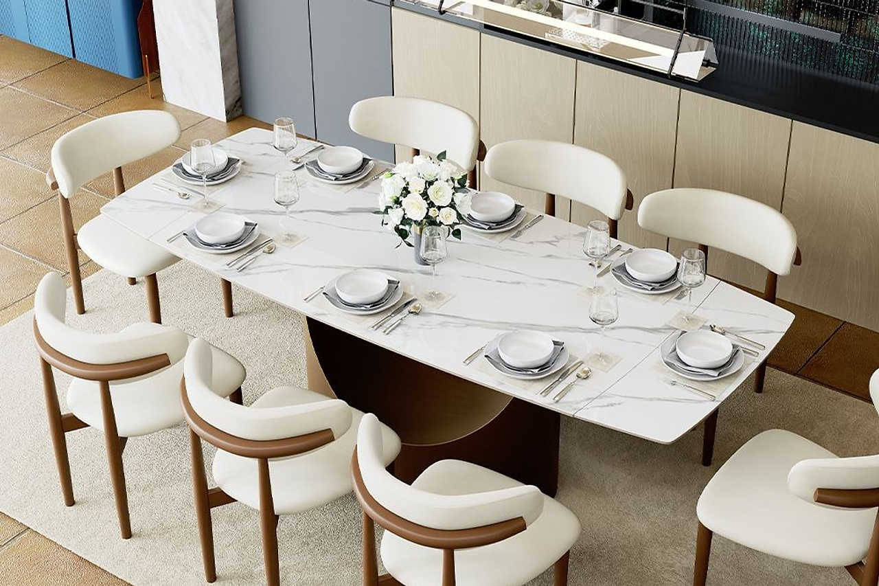 Aman Glossy White 71″-95″ Table