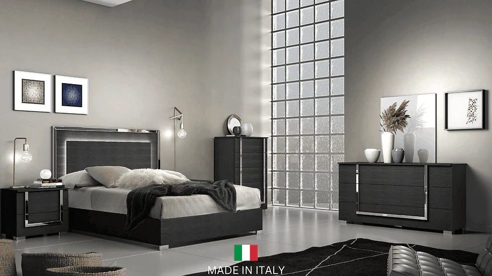 Antonella Black Panel Queen Bed - Image 1