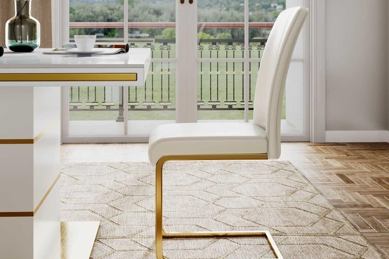 Uno Beige Gold Luxury Side Chairs - Image 3