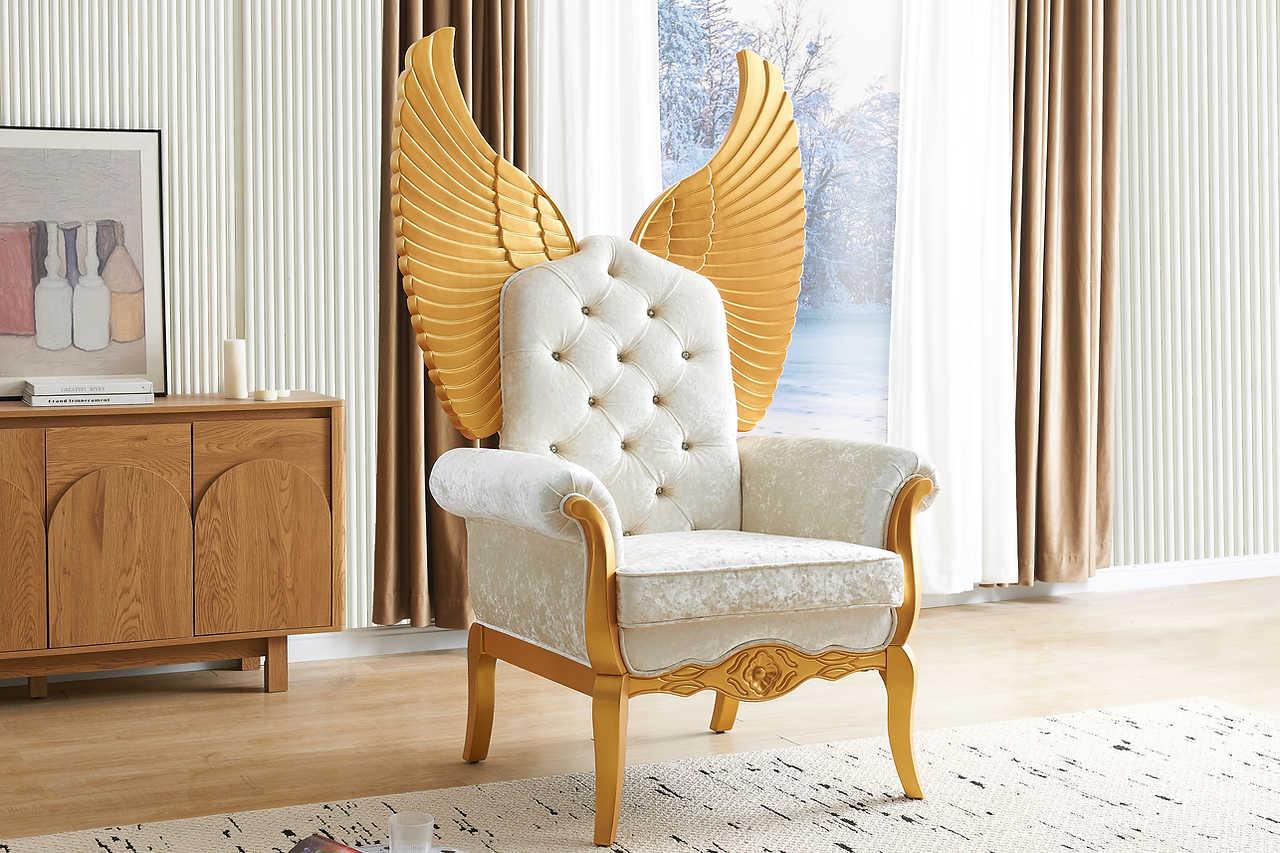 Lucifur White 64" Tall Accent Chair - Image 1