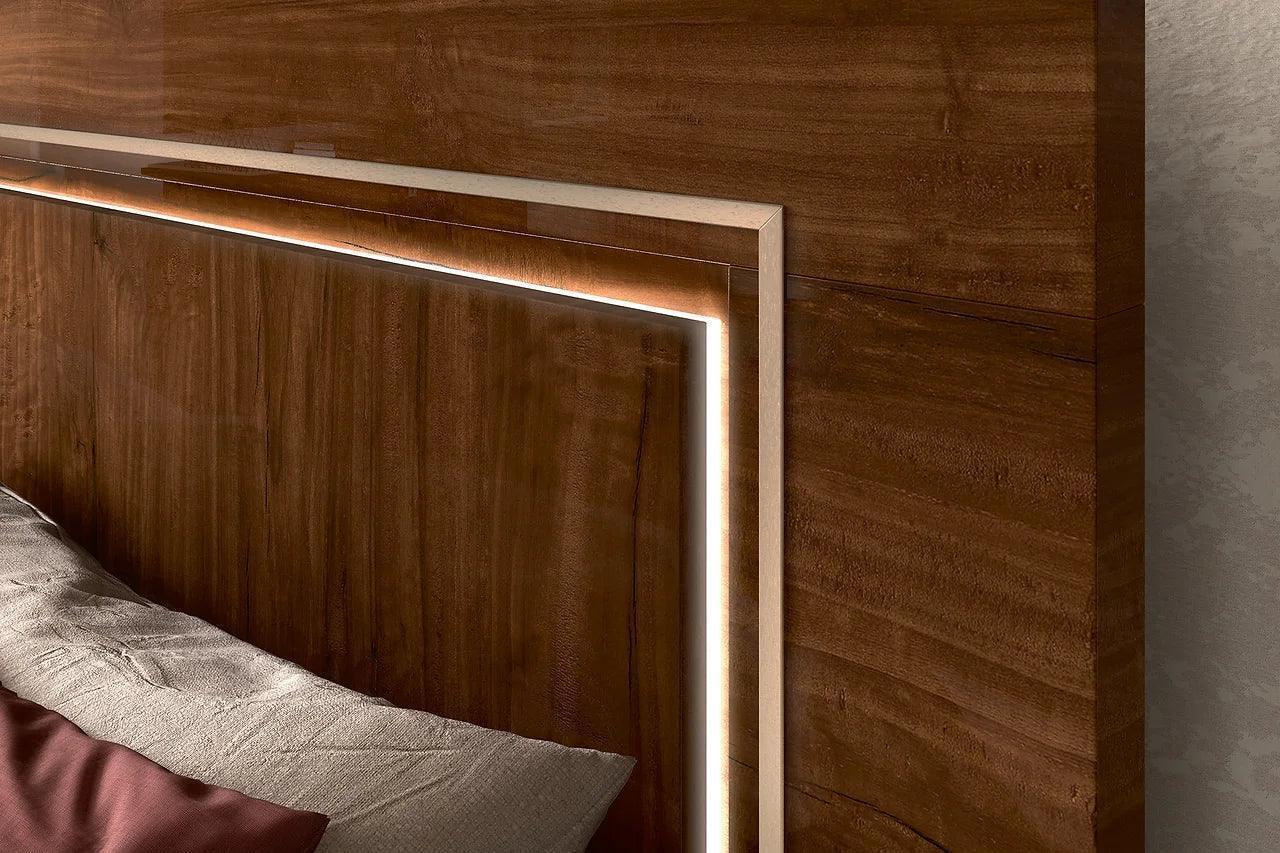 Eva Dark Cherry LED Italian Bedroom Set - Image 2