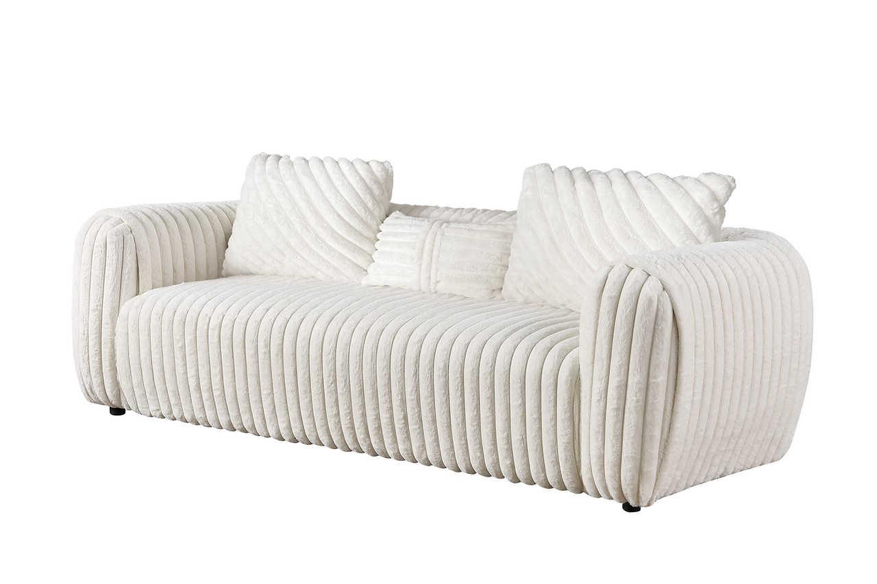 Eli White Fabric Living Room Set - Image 3