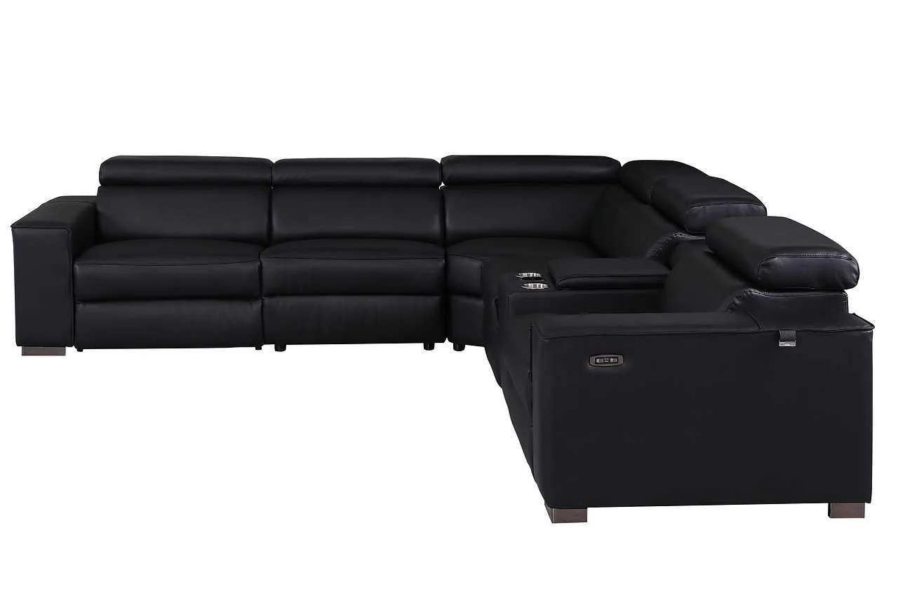 Picasso Black 6-Piece 2 Power Reclining Sectional - Image 3