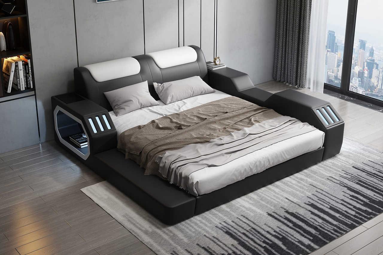 Matrix Black Leather King Bed - Image 3