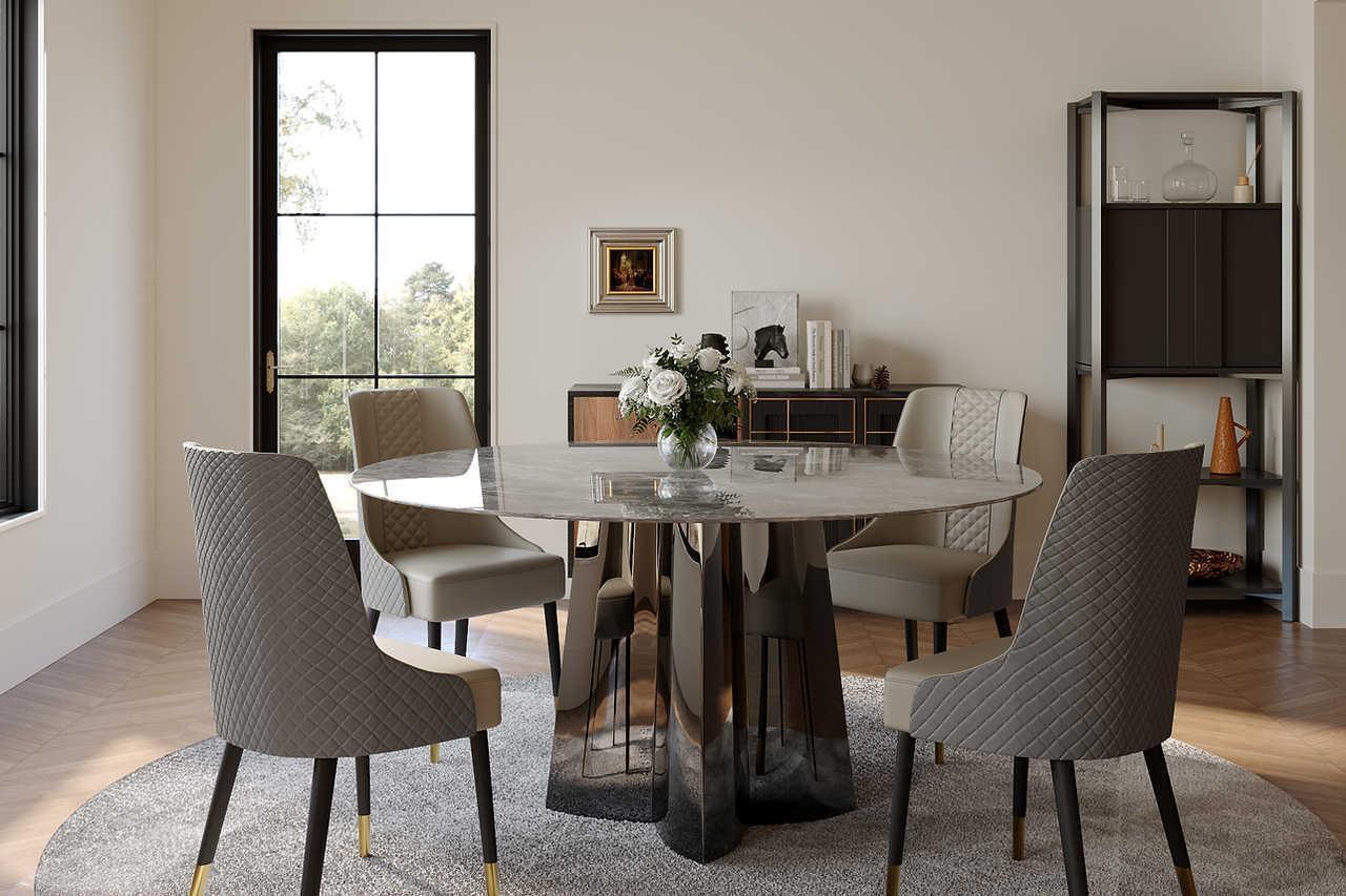 Luxe Faux Marble Dining Table #1 - Image 3
