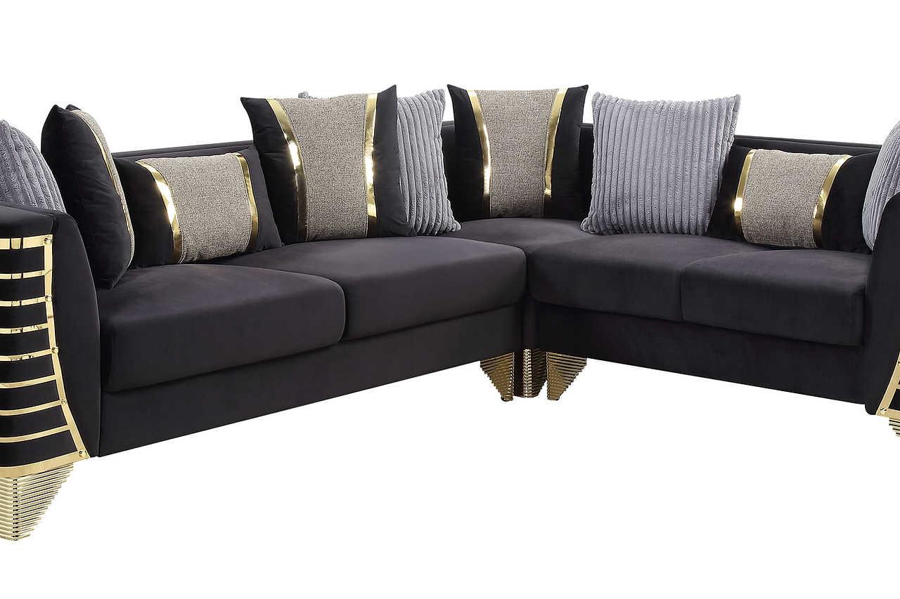 Donovan Black 3-Piece Sectional - Image 2