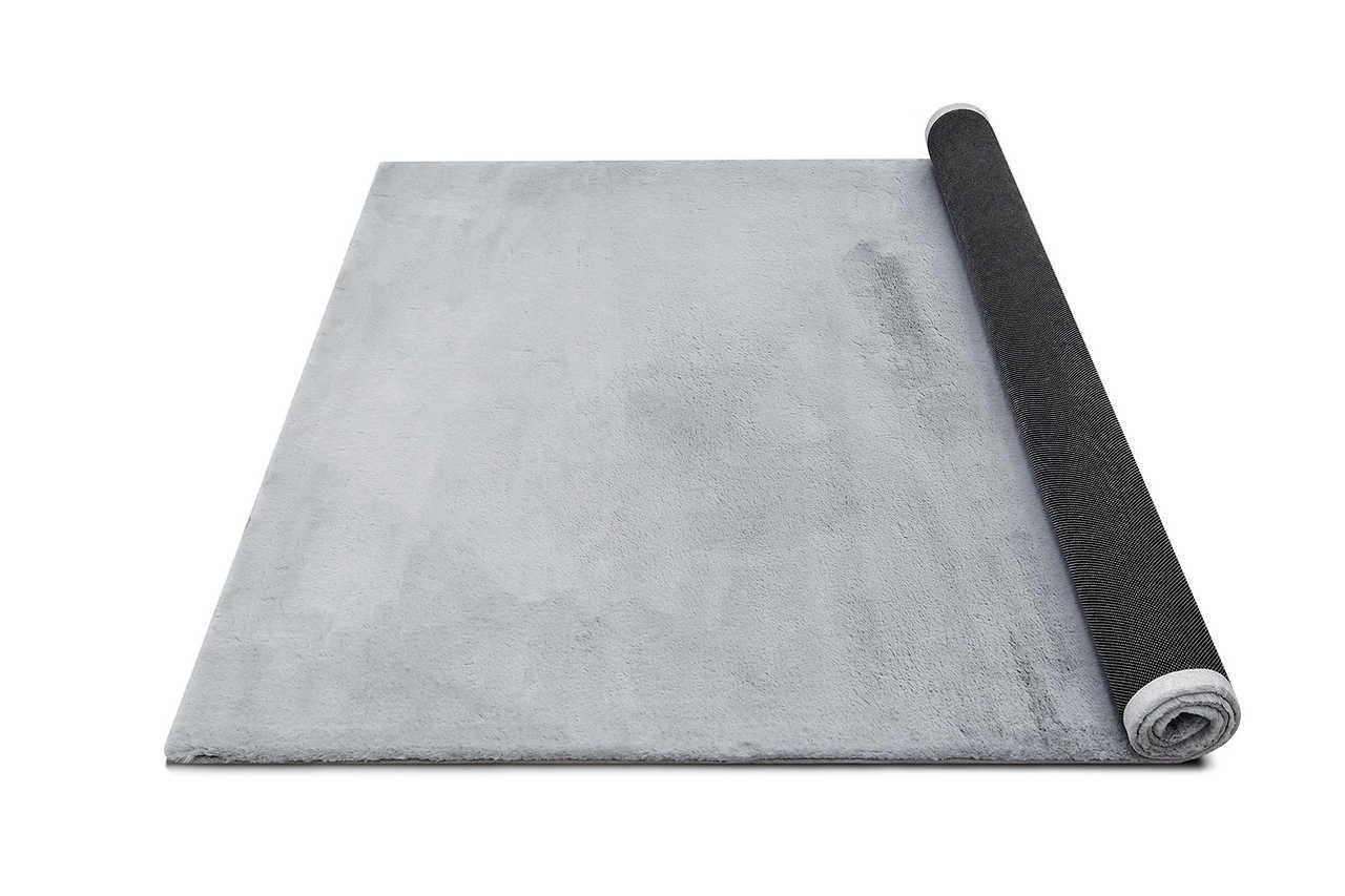 Rabbit Solid Silver Art Silk Shine Rug - Image 3