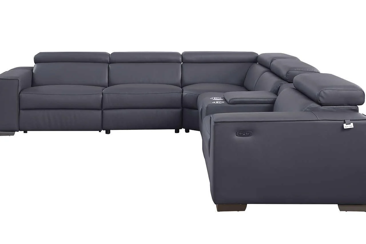 Picasso Dark Gray 6-Piece 2 Power Reclining Sectional - Image 3