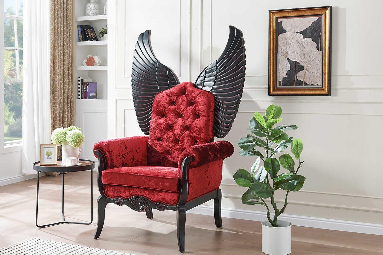 Lucifur Red 64" Tall Accent Chair - Image 3