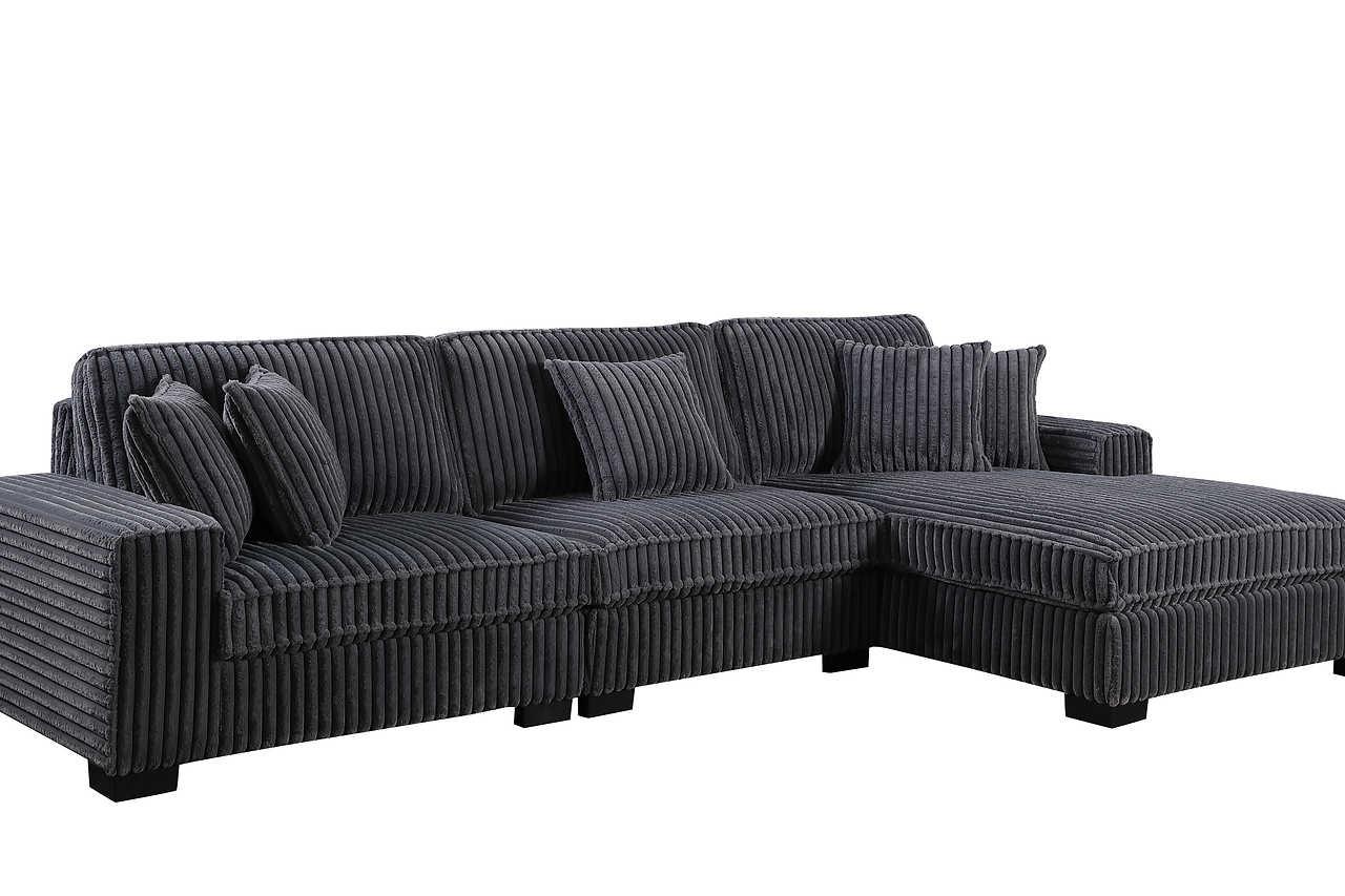 Comfy II Grey 3-Piece Sectional - Image 3