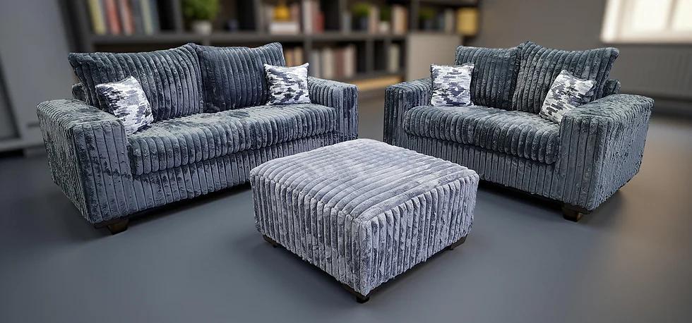 Texan Oversize Gray Ottoman - Image 1