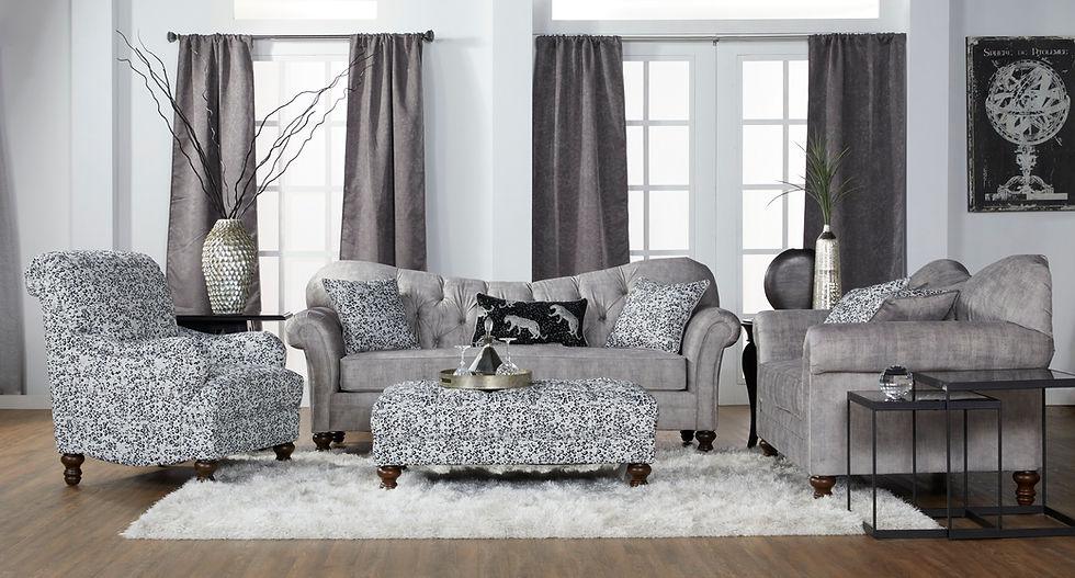 Oppulent Drizzle Grey Living Room Set - Image 1